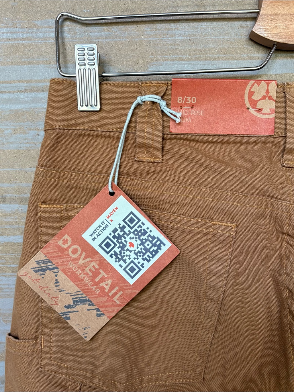 Dovetail Workwear Nwt Maven X Work Pants Saddle Brown Canvas Womens 8x30 — image 5 of 8
